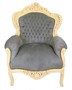 Casa Padrino Barock Sessel King Grau / Antikstil Creme - Antikstil M�bel