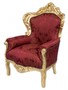 Casa Padrino Barock Sessel King Bordeaux Muster / Gold Mod2 - M�bel im Antikstil