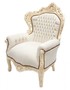Casa Padrino Barock Sessel King Creme / Creme Samtstoff 85 x 85 x H. 120 cm