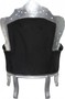 Casa Padrino Barock Sessel King Schwarz / Silber Glitzersteinen - Barock Wohnzimmerm�bel