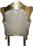 Casa Padrino Barock Sessel King Mod2 Creme Gold Muster / Gold mit Glitzersteinen 85 x 60 x H. 116 cm