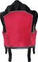 Casa Padrino Barock Sessel King Bordeaux / Schwarz mit Bling Bling Glitzersteinen - Limited Edition