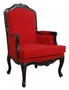 Casa Padrino Barock Lounge Sessel Rot / Antik Schwarz 65 x 72 x H. 125 cm - Luxus Qualit�t