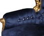 Casa Padrino Barock Sessel King royalblau / gold mit Bling Bling Glitzersteinen - Antikstil Sessel