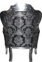 Casa Padrino Barock Sessel King Schwarz Muster / Silber 85 x 85 x H. 120 cm - Limited Edition Model
