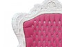 Casa Padrino Barock Sessel King Rosa / Wei� mit Bling Bling Glitzersteinen - Edel & Prunkvoll
