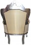 Casa Padrino Sessel King Mod2 Gold / Beige Streifen / Silber - Barock Sessel