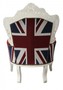 Casa Padrino Barock Sessel King Union Jack / Creme 85 x 85 x H. 120 cm - Barock England Sessel