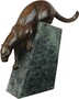 Luxus Bronze Panther Skulptur auf Marmorockel von Casa Padrino - Figur Antik Stil - schwere Ausf�hrung 
