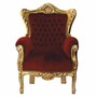 Casa Padrino Barock Kinder Sessel Bordeauxrot / Gold - Barock Kinder M�bel