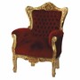 Casa Padrino Barock Kinder Sessel Bordeauxrot / Gold - Barock Kinder M�bel