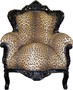 Casa Padrino Barock Sessel King Leopard / Schwarz - Limited Edition