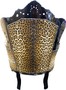 Casa Padrino Barock Sessel King Leopard / Schwarz - Limited Edition
