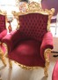 Barock Sessel Bordeaux/Gold 