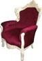 Casa Padrino Barock Sessel King Bordeaux / Creme 85 x 85 x H. 120 cm