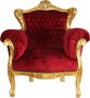 Casa Padrino Barock Sessel Lord Bordeauxrot / Gold 87 x 73 x H. 101 cm - Luxus Barock M�bel