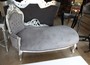 Barock Chaiselongue Grau/Silber