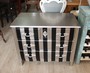 Barock Kommode Silber / Schwarz Streifen