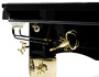 CPBlack Luxus Snookertisch by Casa Padrino Matt Schwarz / Rot / Gold - Hochwertiger Eschenholz Snookertisch mit gegossenen Messing Verzierungen