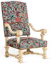 CPBlack Luxus Barock Sessel by Casa Padrino Mehrfarbig / Wei� / Gold
