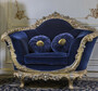 CPBlack Luxus Barock Sessel by Casa Padrino Royalblau / Gold / Silber - Barock Hotel & Schlo� M�bel