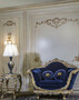 CPBlack Luxus Barock Sessel by Casa Padrino Royalblau / Gold / Silber - Barock Hotel & Schlo� M�bel