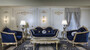 CPBlack Luxus Barock Sessel by Casa Padrino Royalblau / Gold / Silber - Barock Hotel & Schlo� M�bel