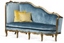 CPBlack Luxus Barock Sofa by Casa Padrino Hellblau / Antik Gold - Rechte Seite 