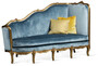 CPBlack Luxus Barock Sofa by Casa Padrino Hellblau / Antik Gold - Linke Seite 