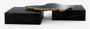 CPBlack Luxus Marmor Couchtisch by Casa Padrino Schwarz / Gold