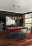 CPBlack Luxus Barock Pool Billardtisch by Casa Padrino Schwarz / Braun / Rot - Hochwertiger Palisanderholz Snookertisch