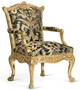 CPBlack Luxus Barock Sessel by Casa Padrino Schwarz / Gold 