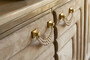 CPBlack Luxus Sideboard Taupefarben / Gold - Handgefertigtes Sideboard mit 4 T�ren und Swarovski Perlen