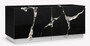 CPBlack Luxus Sideboard by Casa Padrino Schwarz / Silber