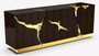 CPBlack Luxus Sideboard by Casa Padrino Dunkelbraun / Gold 