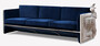 CPBlack Luxus Sofa Blau / Grau - Prunkvolles Wohnzimmer Sofa - Hotel M�bel