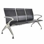 Casa Padrino 3er Besucherbank / Wartezimmerbank Schwarz / Grau 180 cm - Wartezimmer M�bel