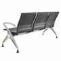 Casa Padrino 3er Besucherbank / Wartezimmerbank Schwarz / Grau 180 cm - Wartezimmer M�bel