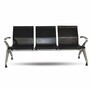 Casa Padrino 3er Besucherbank / Wartezimmerbank Schwarz / Grau 180 cm - Wartezimmer M�bel