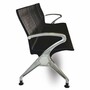 Casa Padrino 3er Besucherbank / Wartezimmerbank Schwarz / Grau 180 cm - Wartezimmer M�bel