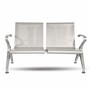 Casa Padrino 2er Besucherbank / Wartezimmerbank Silber 121 cm - Wartezimmer M�bel