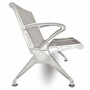 Casa Padrino 2er Besucherbank / Wartezimmerbank Silber 121 cm - Wartezimmer M�bel