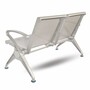 Casa Padrino 2er Besucherbank / Wartezimmerbank Silber 121 cm - Wartezimmer M�bel