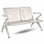 Casa Padrino 2er Besucherbank / Wartezimmerbank Silber 121 cm - Wartezimmer M�bel