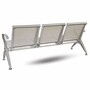 Casa Padrino 3er Besucherbank / Wartezimmerbank Silber 180 cm - Wartezimmer M�bel
