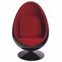 Casa Padrino Luxus Drehsessel Schwarz / Rot H. 133 cm - Luxus M�bel