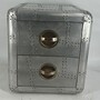 Casa Padrino Aluminium Flugzeug Flieger Nachttisch mit 2 Schubladen Silber H. 50 cm