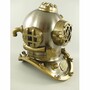 Casa Padrino Antik Stil Deko Taucherhelm Silber / Messing br�niert H. 47 cm