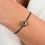 Casa Padrino Armband Conta de Viana Gr�n aus Vergoldetem Silber mit Kordel