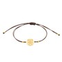 Casa Padrino Armband Escudo aus Vergoldetem Silber mit Kordel